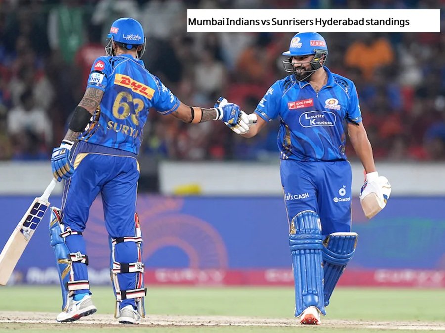 Mumbai Indians vs Sunrisers Hyderabad standings, IPL 2026 points, wins, losses, NRR, match result and complete team comparison.